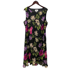 Donna Ricco Polyester Flower Sleeveless Midi Dress Size 24W